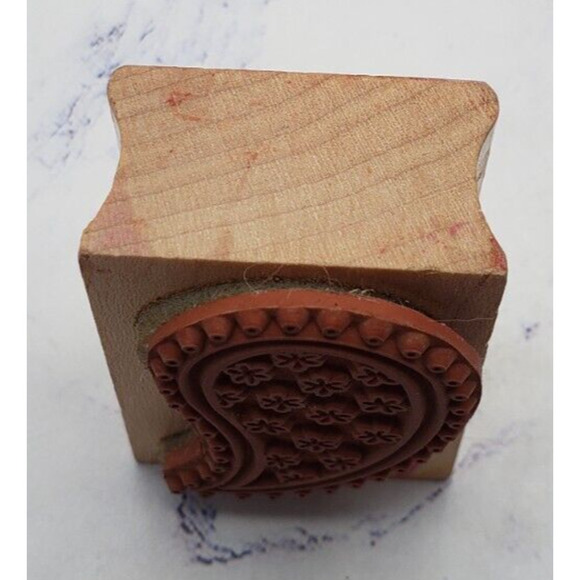 Hero Arts Paisley Teardrop Pattern With Flowers Wood Mounted Rubber Stamp C4518 - Picture 5 of 7